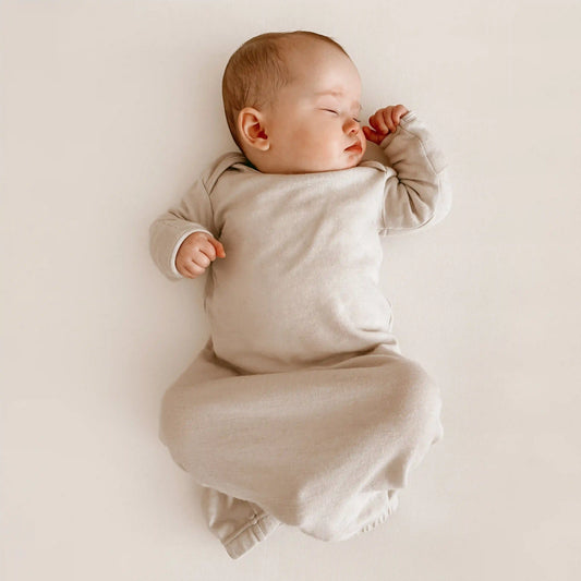 Baby Gown, Merino Wool, 0-6 Months, Oat