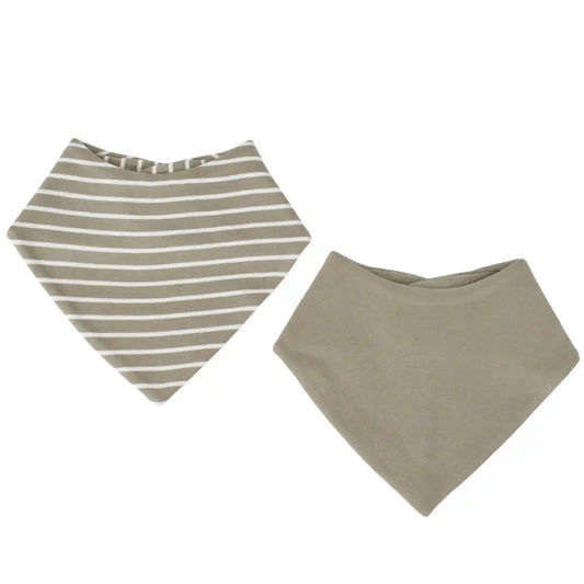 Imperfect Bandana Bib Set, Merino Wool & Organic Cotton, Set of 2, Earth