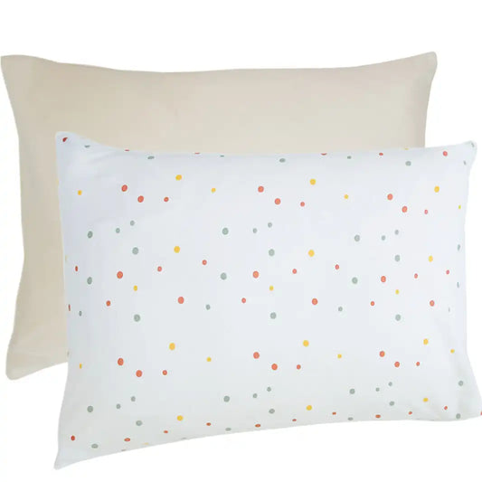 Ecolino® Pillowcases, 100% Organic Cotton, 2 Pack, Oat + Dots