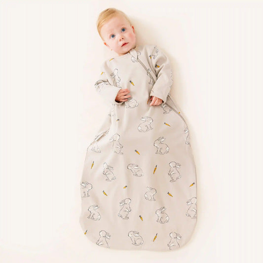 Slumber Sack, Baby Sleep Bag with Sleeves, Merino Wool & Organic Cotton, Bunny